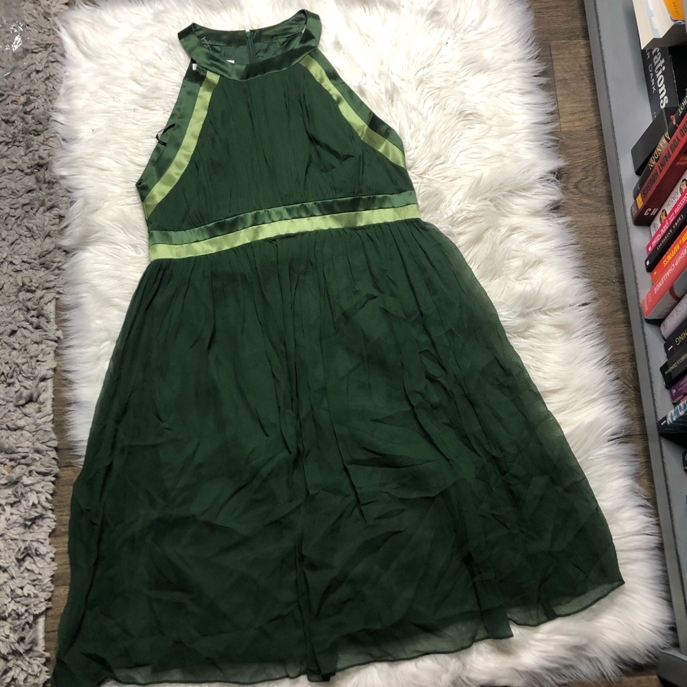 Maggy London green trapeze sheath dress size 14